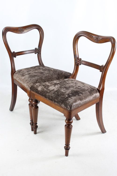 Pair Victorian Balloon Back Chairs by Gillows