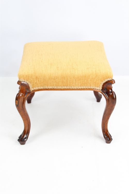 fig 1. Victorian Walnut Stool with Cabriole Legs