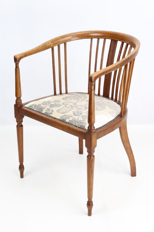 fig 1. Edwardian Mahogany & Inlaid Tub Chair