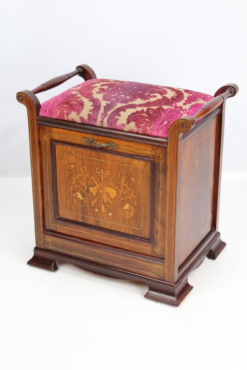 fig 1. Victorian Inlaid Rosewood Piano Stool