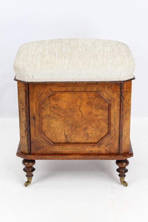 Small Victorian Burr Walnut Ottoman Stool