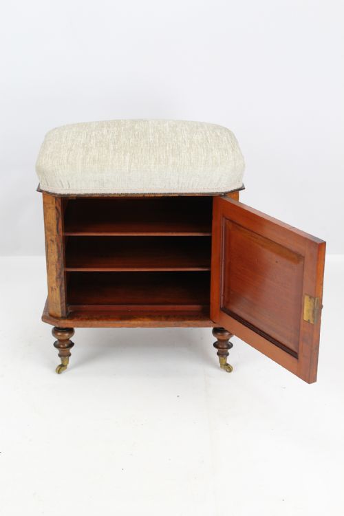 fig 1. Small Victorian Burr Walnut Ottoman Stool
