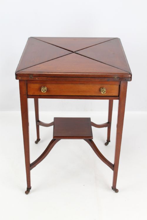 fig 1. Edwardian Mahogany Envelope Card Table