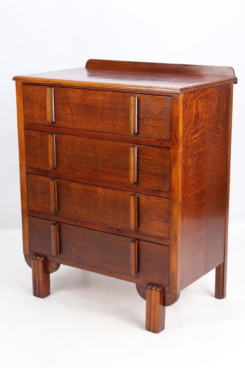 Small Art Deco Oak Chest of Drawers