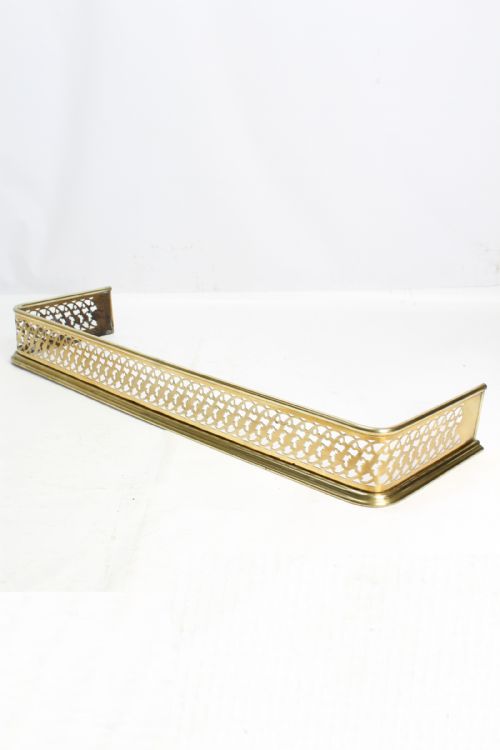 Small Antique Victorian Pierced Brass Fire Fender