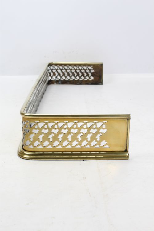 fig 1. Small Antique Victorian Pierced Brass Fire Fender