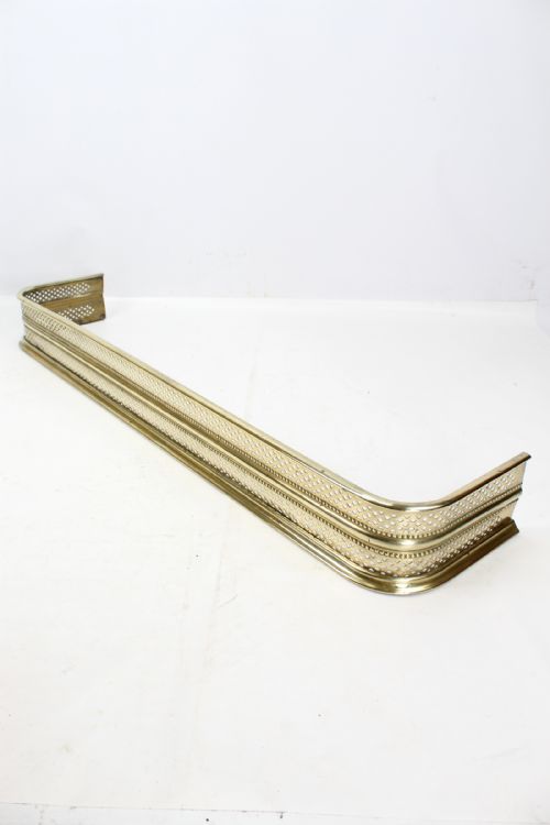Large Antique Victorian Pierced Brass Fire Fender
