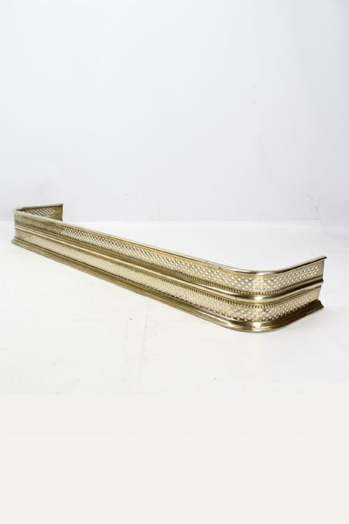 fig 1. Large Antique Victorian Pierced Brass Fire Fender