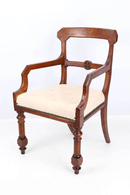 Victorian Gothic Revival Oak Desk Chair