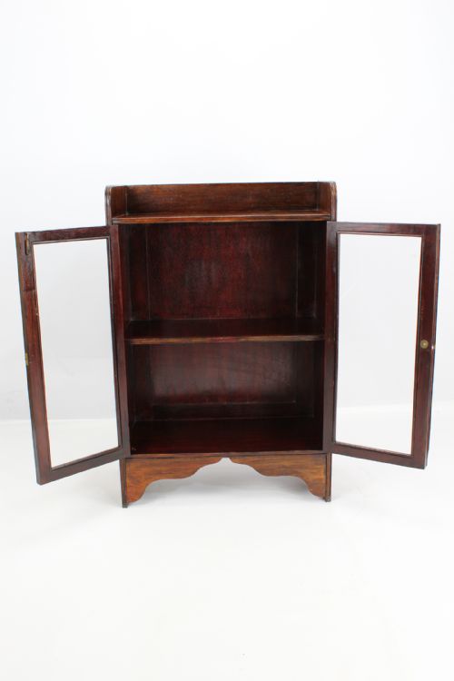 fig 1. Small Antique Edwardian Walnut Bookcase