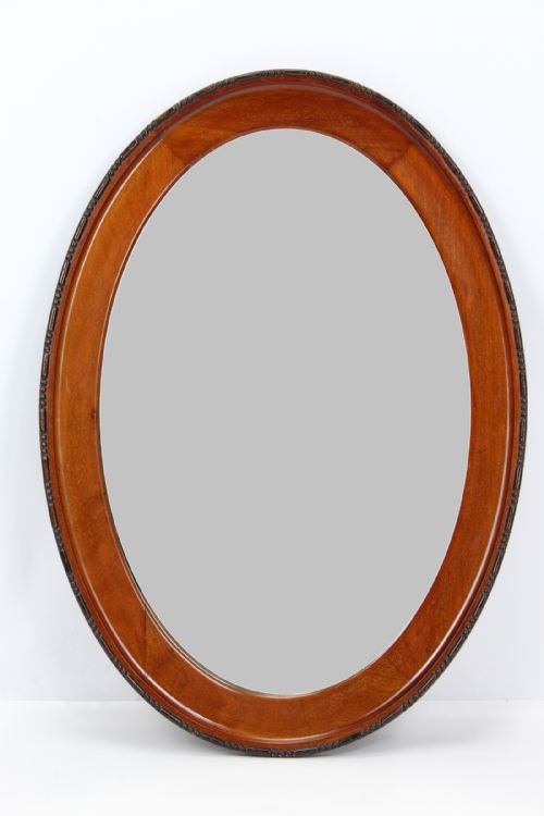Edwardian Walnut Framed Oval Mirror