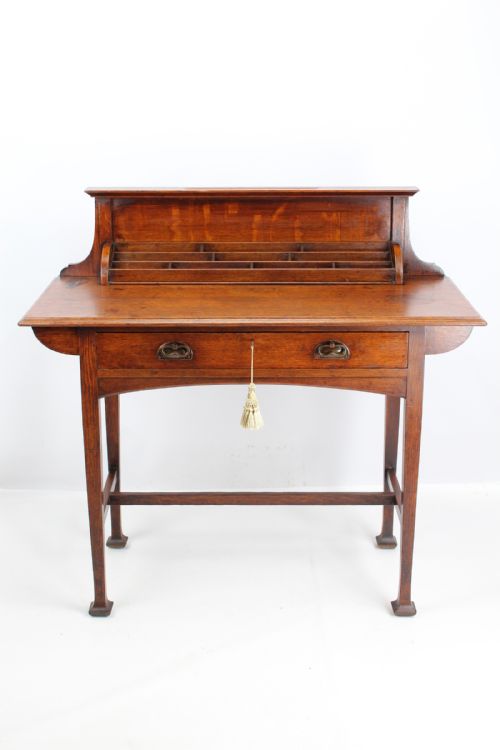 fig 1. Victorian Arts and Crafts Oak Desk