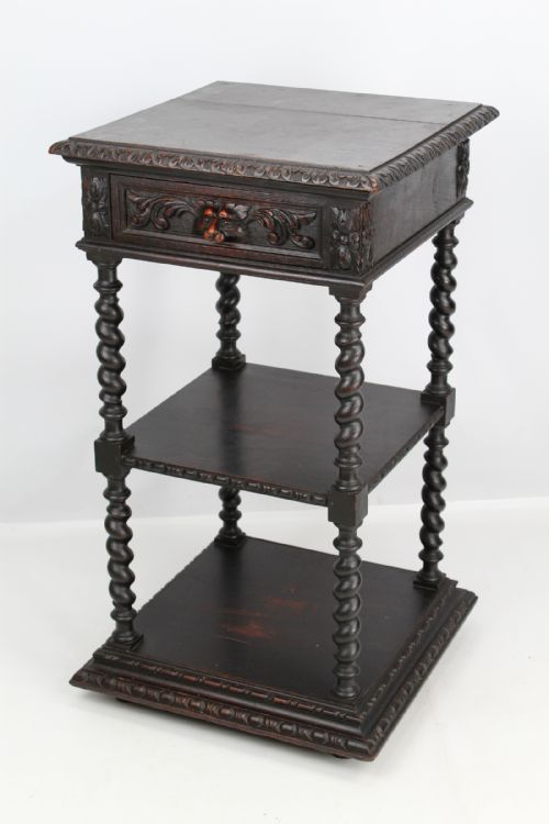 Victorian Gothic Revival Oak Whatnot