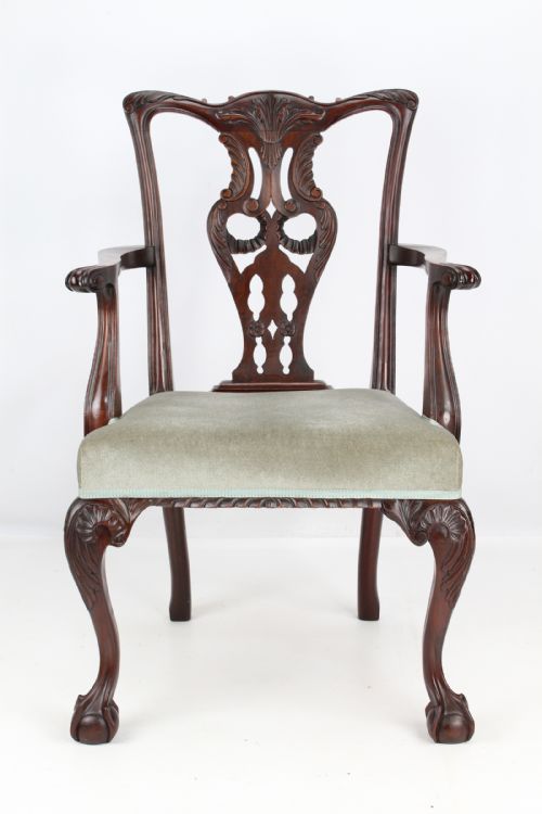 Edwardian Mahogany Chippendale Desk Chair