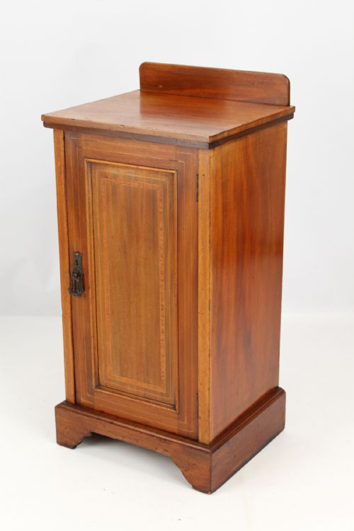 Edwardian Mahogany & Inlaid Bedside Cabinet