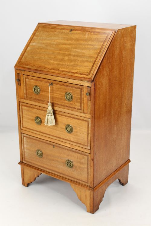 Small Edwardian Inlaid Mahogany Bureau