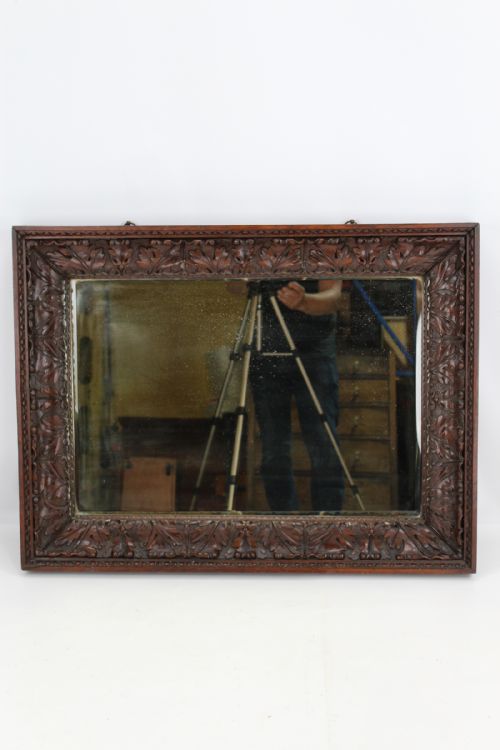 fig 1. Victorian Carved Oak Mirror (3FT Wide)