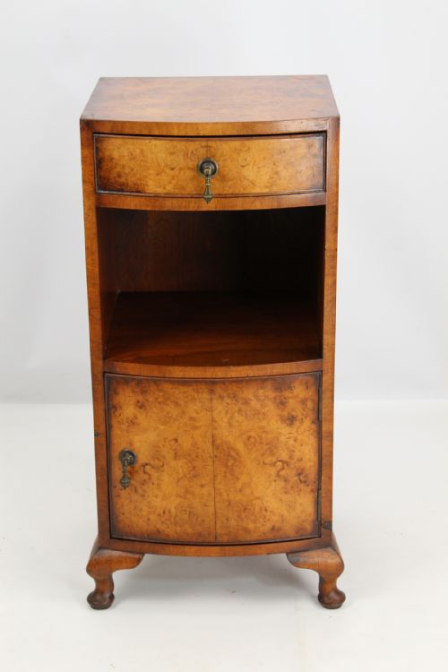 Art Deco Burr Walnut Bedside Cabinet