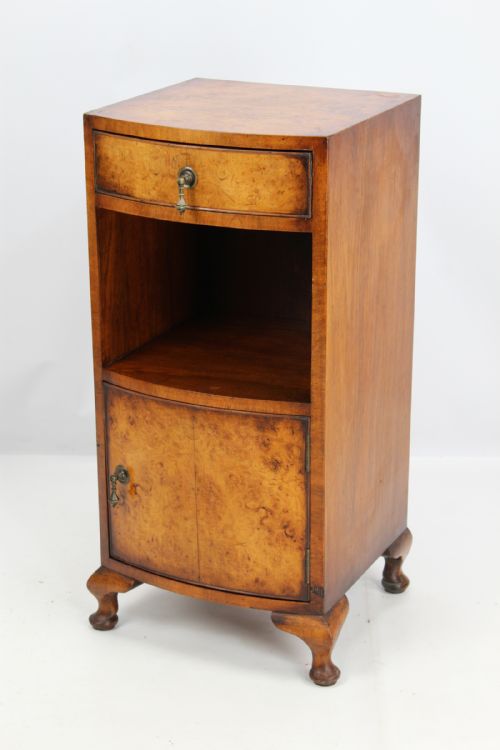 fig 1. Art Deco Burr Walnut Bedside Cabinet