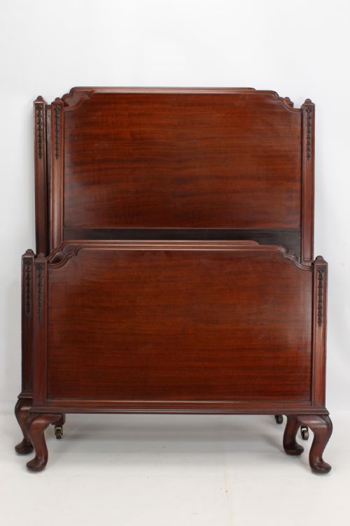 Pair of Edwardian Mahogany Single Beds