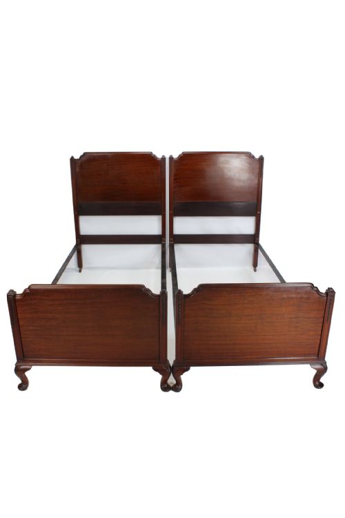 fig 1. Pair of Edwardian Mahogany Single Beds
