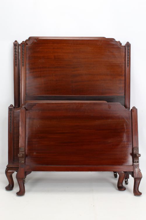 fig 2. Pair of Edwardian Mahogany Single Beds