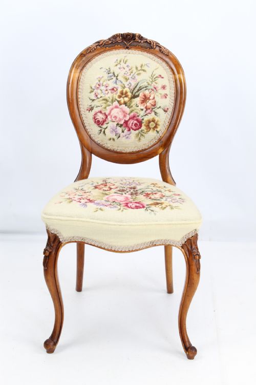 fig 1. Victorian Walnut Balloon Back Chair