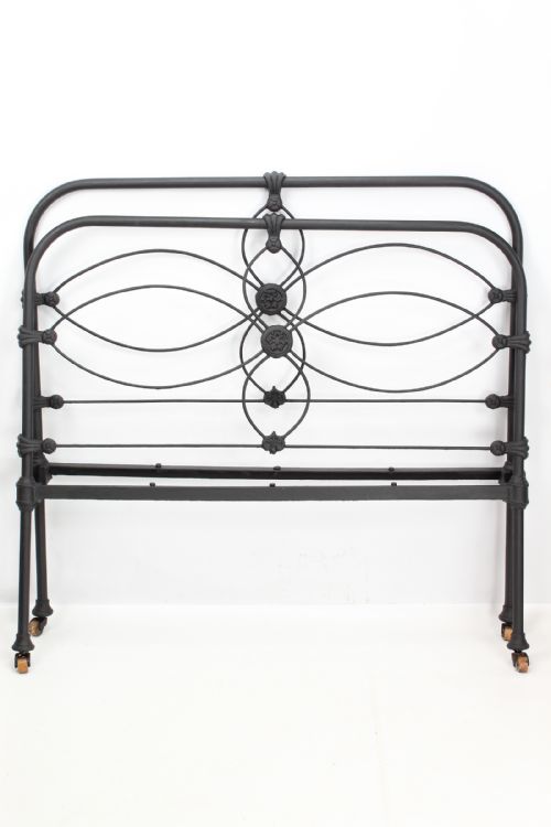 Victorian Ebonised Small Double Iron Bed (4ft)