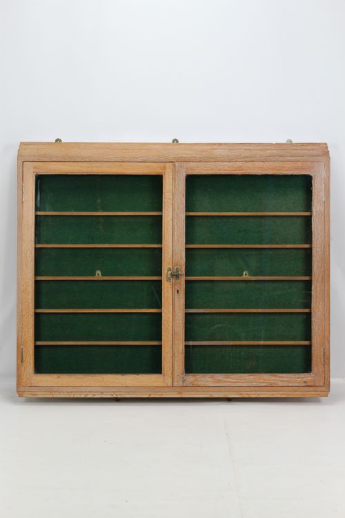 Art Deco Limed Oak Hanging Display Cabinet Shop Cabinet