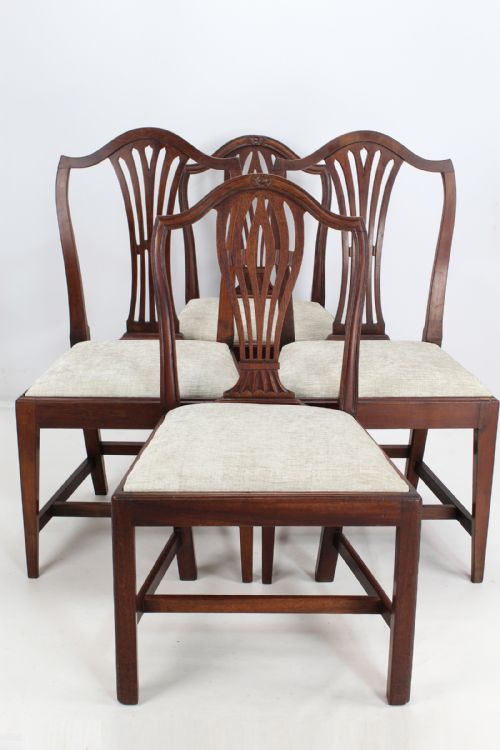 Harlequin Set 4 Georgian Mahogany Dining Chairs