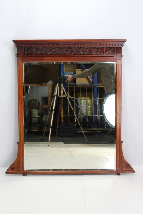 fig 1. Large Victorian Walnut Overmantle Mirror