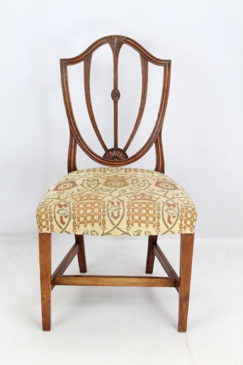 fig 1. Pair of Georgian Mahogany Hepplewhite Shield Back Chairs
