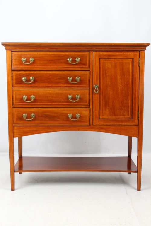 Edwardian Mahogany Inlaid Music Cabinet