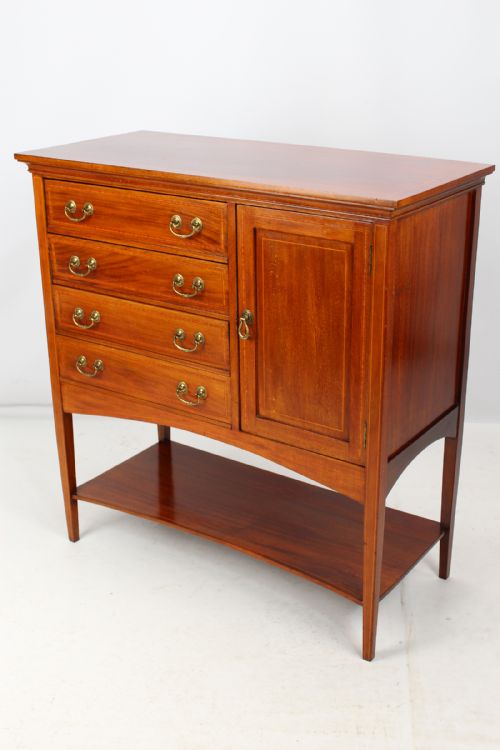 fig 1. Edwardian Mahogany Inlaid Music Cabinet