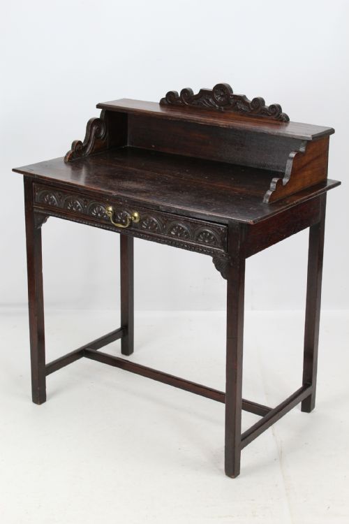 Small Victorian Gothic Oak Desk