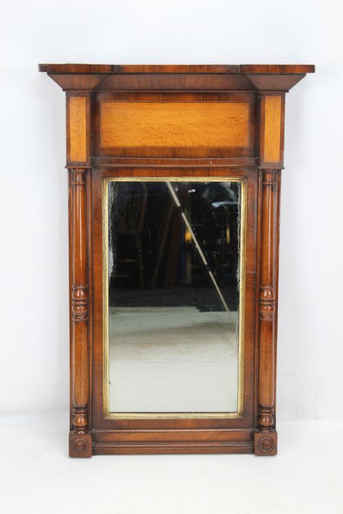 fig 1. Large Regency Mahogany & Birds Eye Maple Pier Mirror