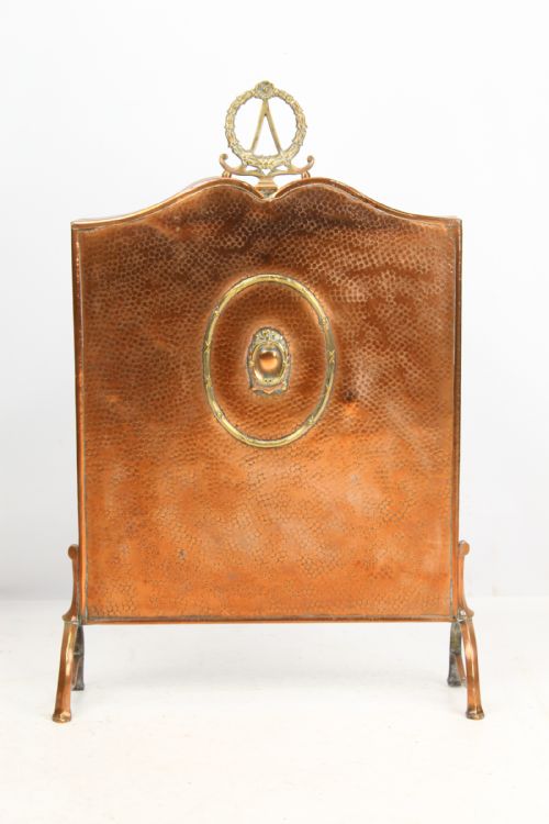 Edwardian Arts & Crafts Copper Fire Screen