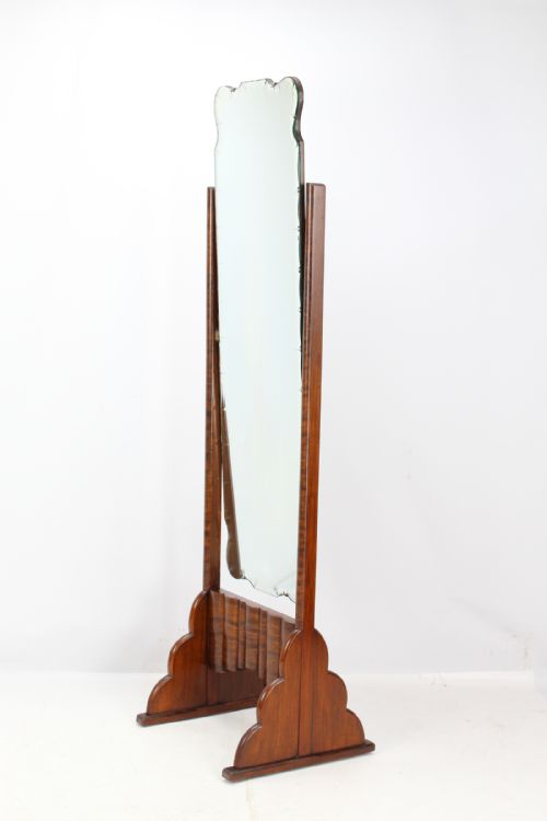 fig 1. Walnut Art Deco Cheval Mirror