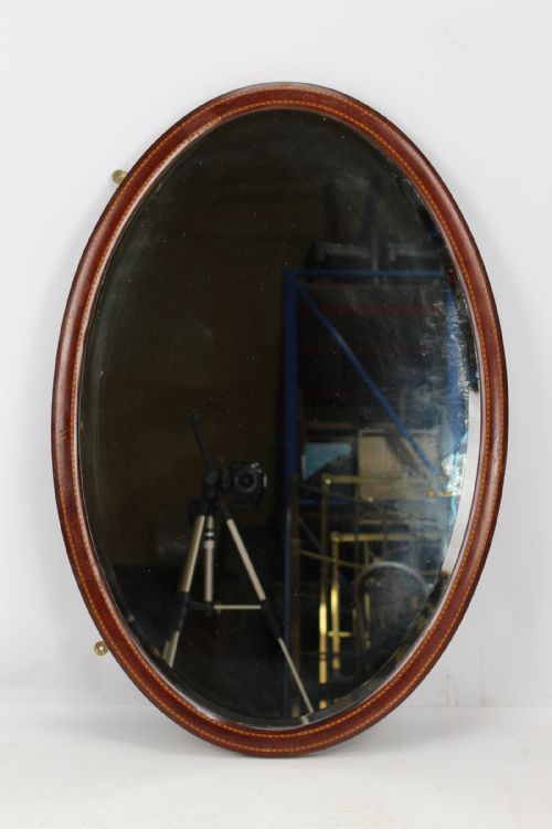 fig 1. Edwardian Mahogany & Inlaid Oval Mirror