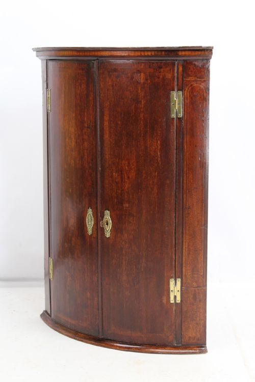 fig 1. Georgian Oak Bow Front Corner Cupboard
