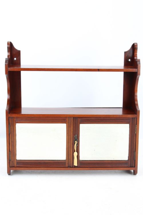 fig 1. Victorian Walnut Hanging Bathroom Cabinet