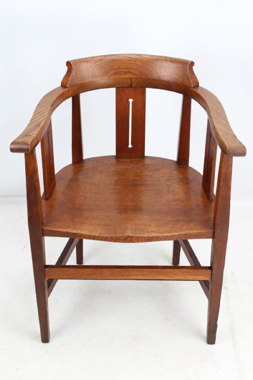 fig 1. Edwardian Arts & Crafts Oak Desk Chair