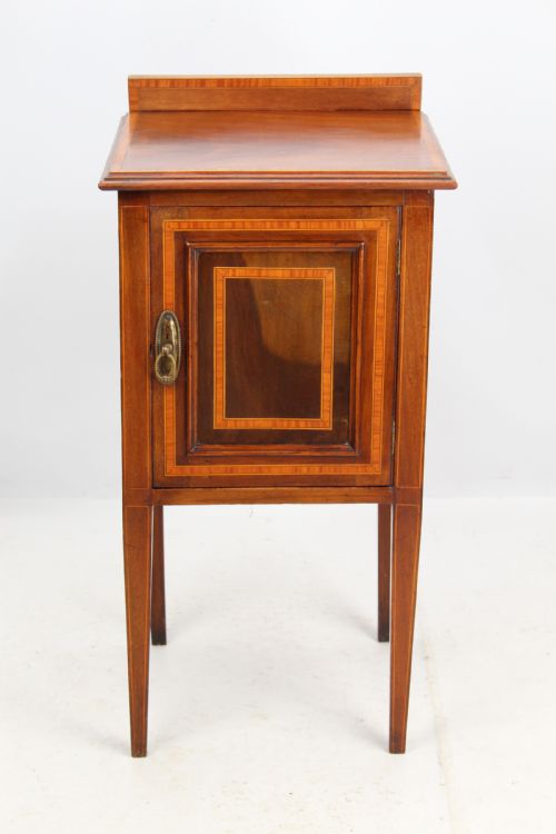 fig 1. Edwardian Mahogany Inlaid Bedside Cabinet