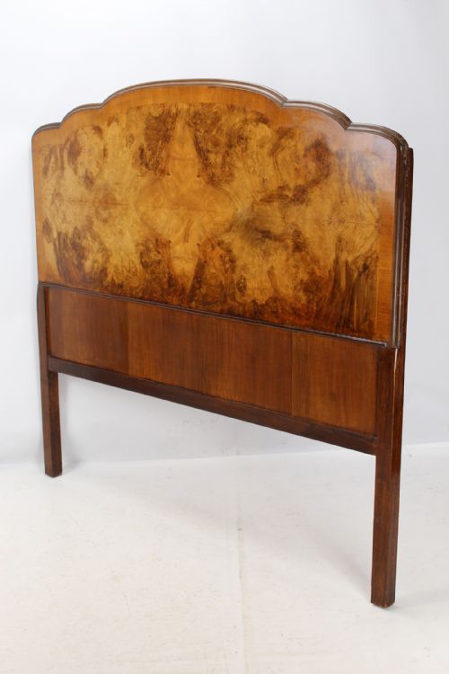 Art Deco Walnut Double Bed Headboard