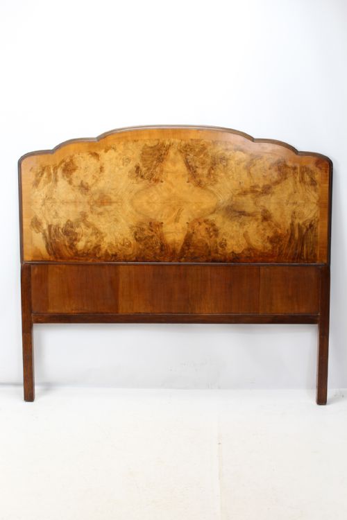 fig 1. Art Deco Walnut Double Bed Headboard