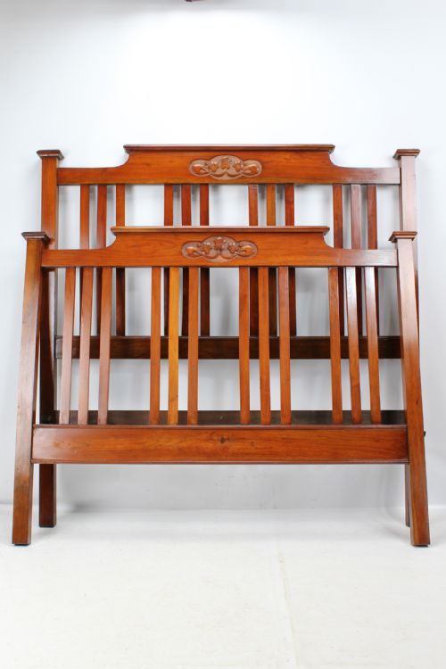 Antique Edwardian Walnut Double Bed