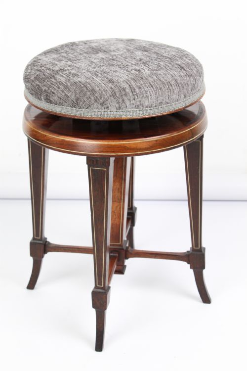 fig 1. Victorian Rosewood Rise Fall Piano Stool