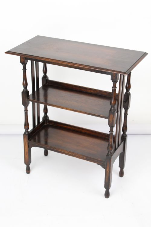 Edwardian Arts & Crafts Oak Open Bookcase