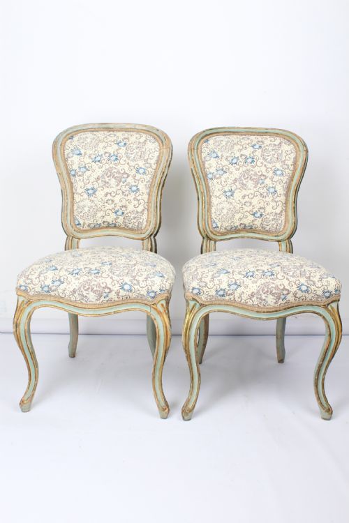 Pair Antique French Balloon Back Chairs