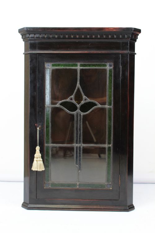 Edwardian Arts & Crafts Corner Cupboard Cabinet